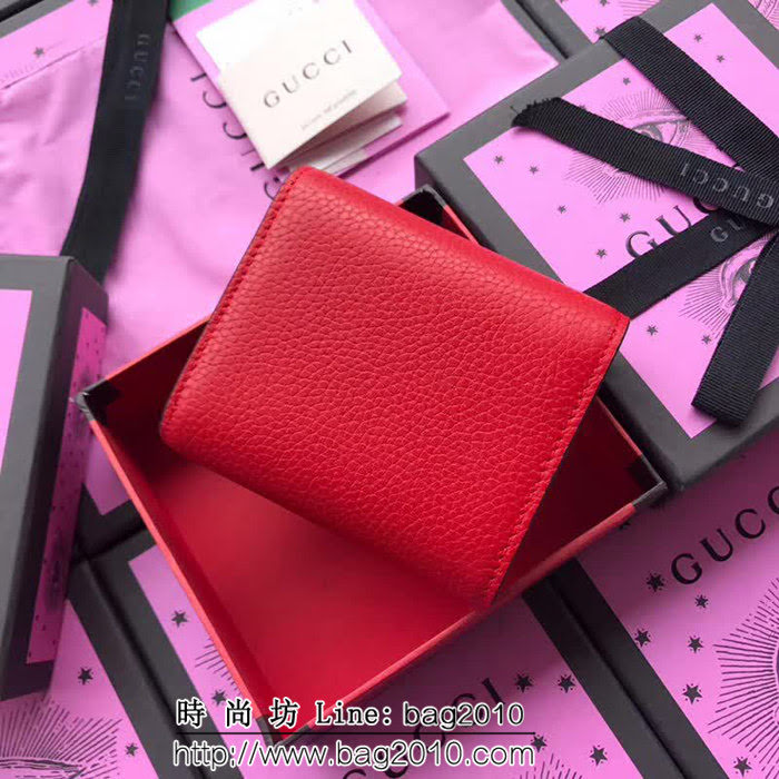 GUCCI古馳 歐洲正品原單 padlock系列 最新款短皮夾 453155 大紅摔紋全皮 WTG1192